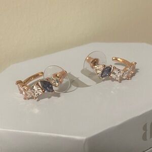 Bomb Party- hoops, rose gold, sapphire and CZ!